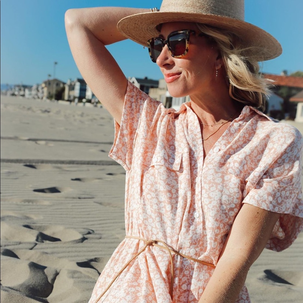 NIB Lost + Wander Seascape Cover Up Shirt Dress